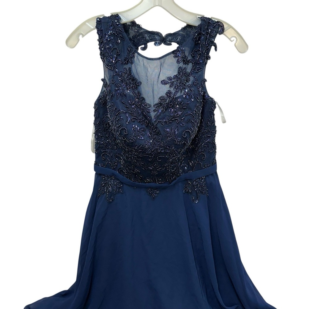 NWT David's Bridal Navy Blue Bridesmaid's Or Prom Dress Size 6 A Line Chiffon